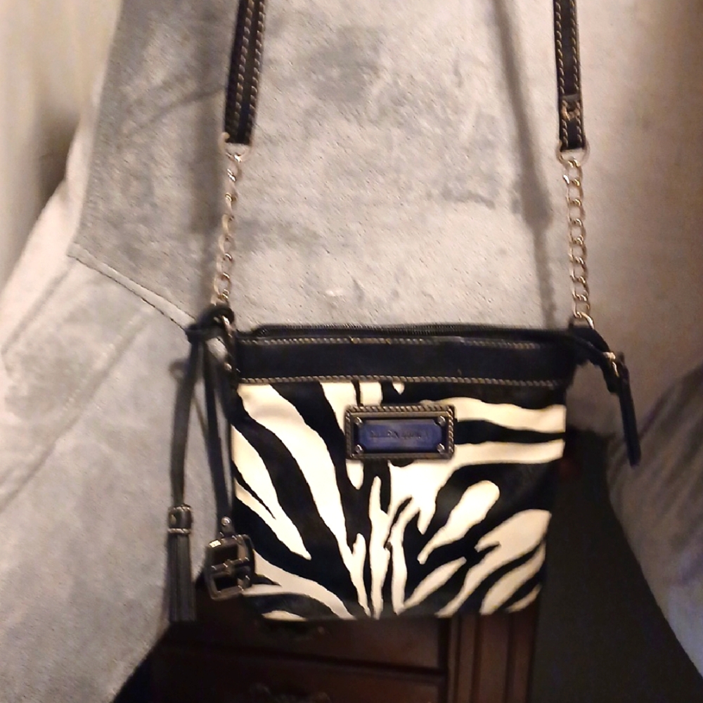 Black and White Zebra Print Crossbody Bag